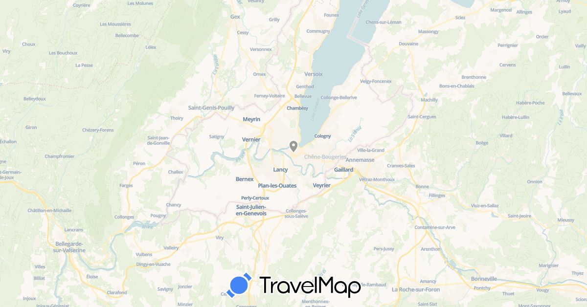 TravelMap itinerary: plane in Switzerland (Europe)